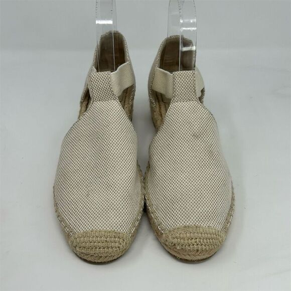Tory Burch Women's White Cream Espadrille Wedge Sandals Size 9 Summer Casual - Picture 4 of 12